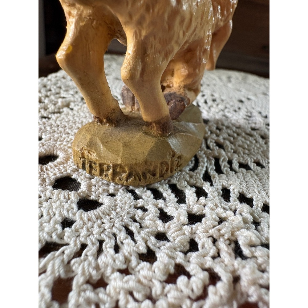Anri Kneeling Lamb Figurine Nativity Ferrandiz 3"x2" Wood Hand Carved Sheep Vtg - Picture 3 of 9